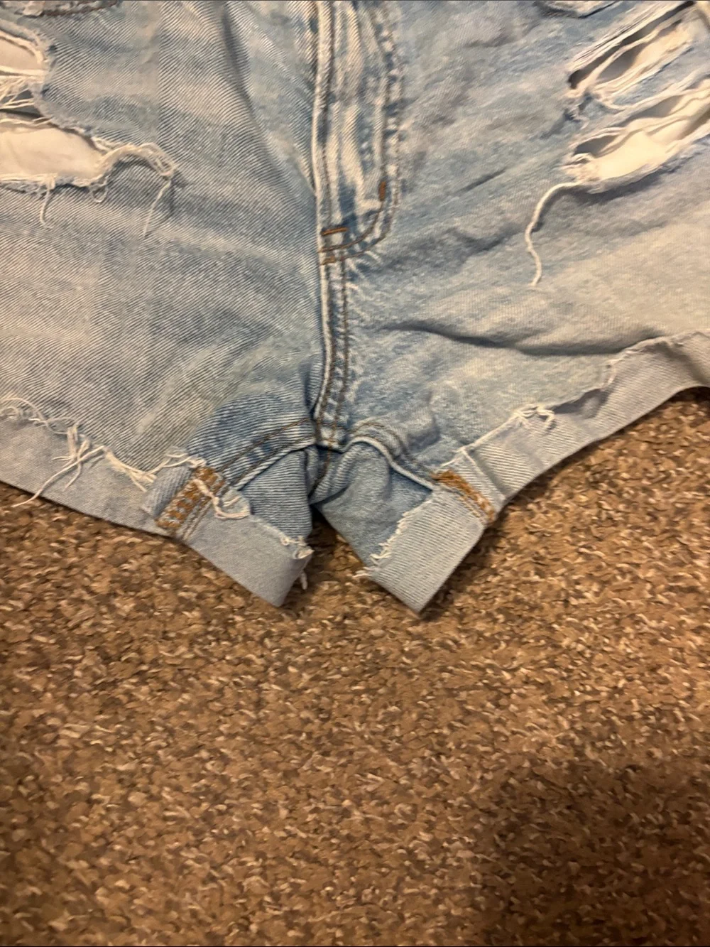 American Eagle Outfitters Light Wash Distressed Denim Shorts